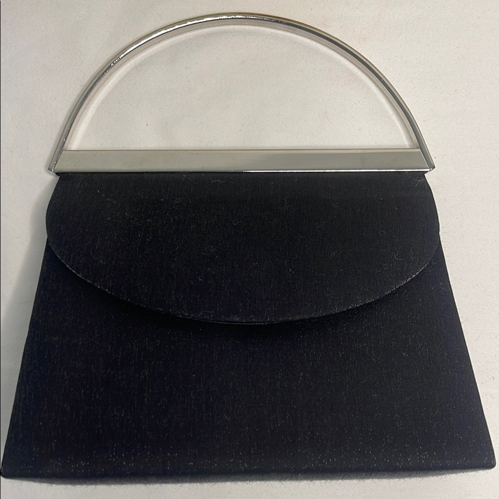 La Regale Black and Silver Mini Bag with Structured Design EUC No Callouts - Picture 10 of 13